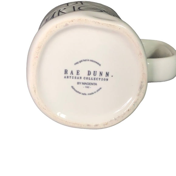 Rae Dunn “Be Curious” Ceramic Mug | White with Black Text | Farmhouse Decor